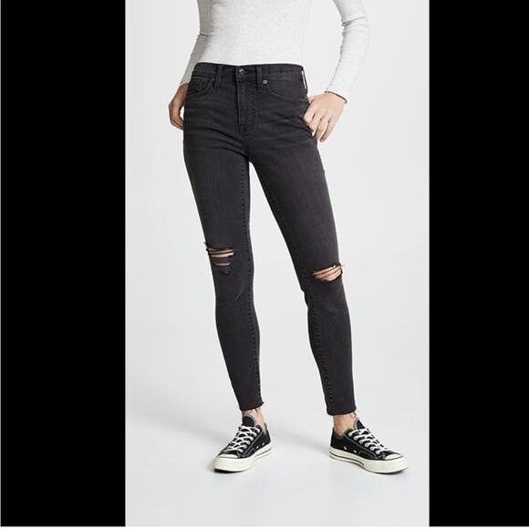 Madewell 9” High-Rise Black Skinny Jeans size 26 - Picture 2 of 13